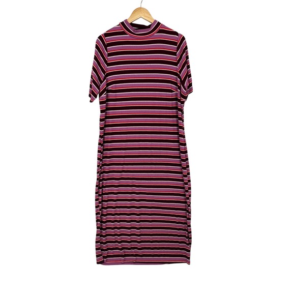 Lane Bryant Maxi Dress Womens 18/20 Stretchy Y2K 90s Stripes Casual School Work - Picture 1 of 9